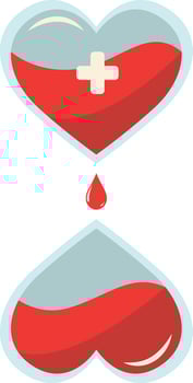 Blood Donor Icon in Flat Cartoon Design. vector
