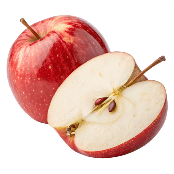 Fresh Red Apple and a Half on Transparent Background png