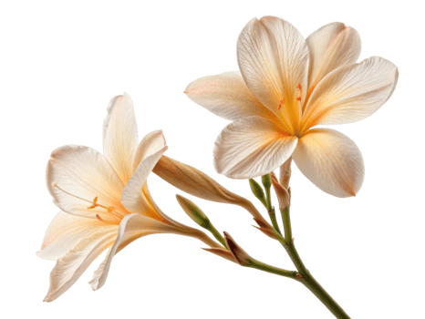 Delicate canna flowers bloom gracefully showcasing soft peach and cream hues that evoke sense of tranquility and beauty png
