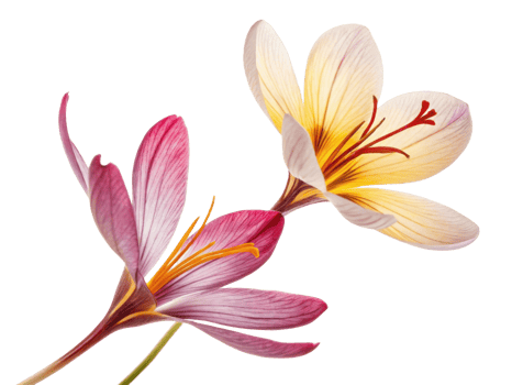 Saffron flowers bloom beautifully with vibrant colors showcasing their delicate petals and intricate details png