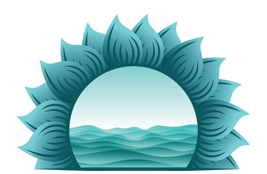 Round frame with sea. vector