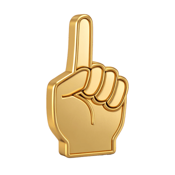 Golden 3D Render of a Hand Gesturing Number One Perfect for Websites Apps and Presentations This high quality image showcases a single index finger pointing upwards png