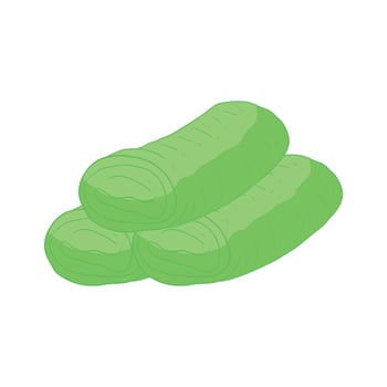 Dadar Gulung Indonesian traditional snack cartoon icon illustration vector