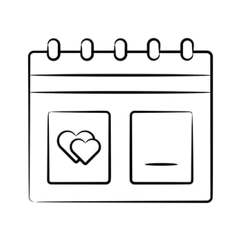 Have a look at this amazing doodle icon of wedding date calendar vector