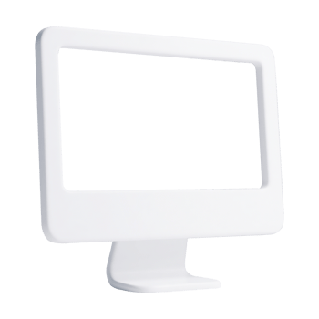 3D Render of a Clean White Computer Monitor on Transparent Background png