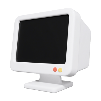 Cute 3D Cartoon Retro Computer Monitor png