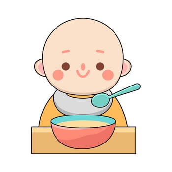 illustration of baby eating vector