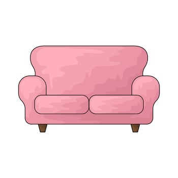 pink sofa illustration vector