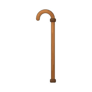 wooden cane illustration vector