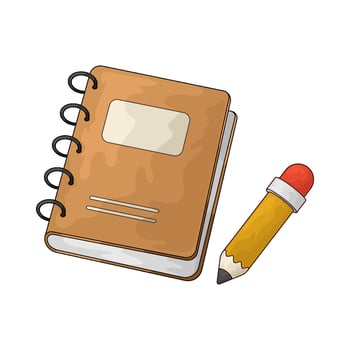 School book and pencil vector