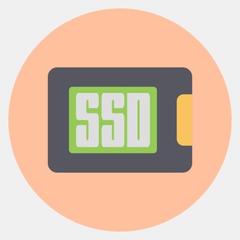 Icon ssd. Computer components elements. Icon in color mate style. vector