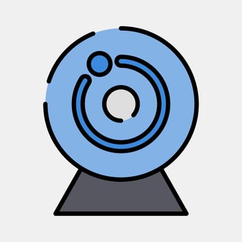 Icon camera. Computer components elements. Icon in filled line style. vector