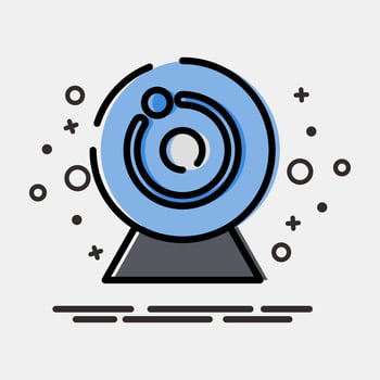Icon camera. Computer components elements. Icon in MBE style. vector