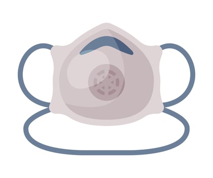 Medical Mask, Safety Breathing Protection Respirator Illustration on White Background vector