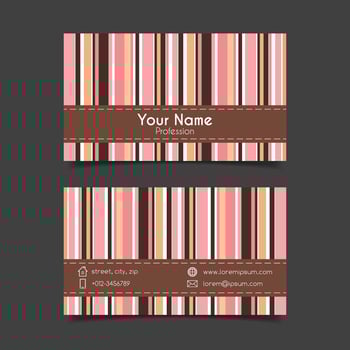 Business card striped template vector