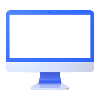 Modern blue desktop computer screen png