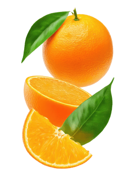 Juicy Fresh Oranges with Green Leaves Falling Vibrant Citrus Fruit Slices Healthy Food png