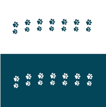 brush line in the form of cat paws vector