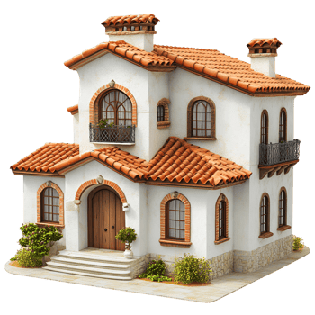 Red Tile Roof House Drawing Transparent Background png