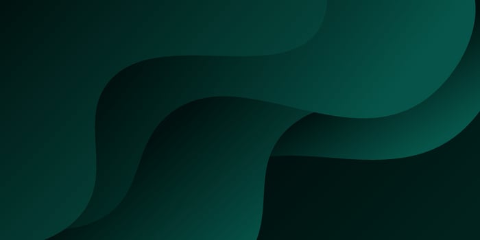 Abstract 3D wave background with dark green liquid shapes in the background. Simple liquid wave shape pattern layer background. Eps10 vector