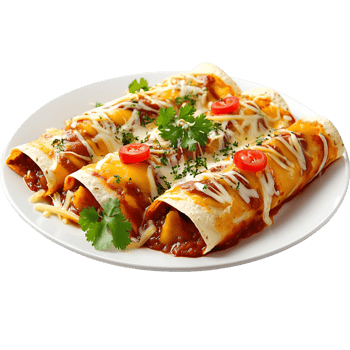 Tasty Enchiladas Served On Plate Transparent Background png