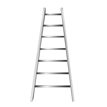 Aluminum Step Ladder With Rails Transparent Background png