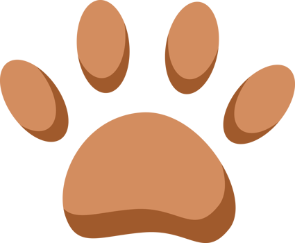 Brown foot cat pet footprint doodle png