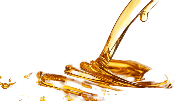 Golden liquid flow concept shiny fluid motion design element background isolated on transparent background png