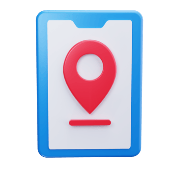3d icons red location pin on a blue phone screen a digital navigation symbol png