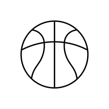 Basketball outline icon isolated on white background. vector