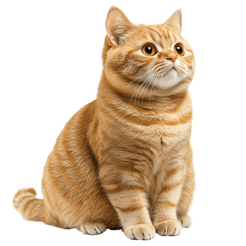 Cute British Orange Cat Sitting Isolated on Transparent Background png
