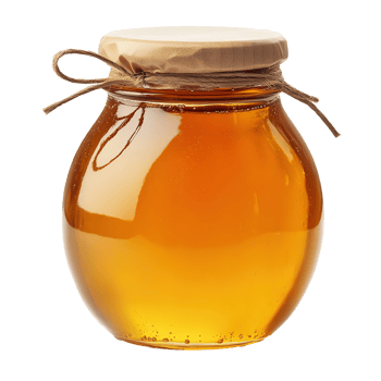 Honey in Clear Glass Jar Isolated on the Transparent Background png