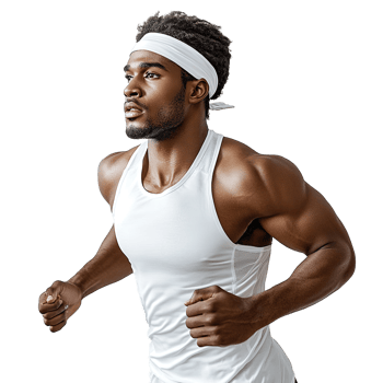 Fit Male Runner Jogging in Athletic Wear Isolated at Transparent Background png