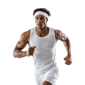 Fit Male Runner Jogging in Athletic Wear Isolated at the Transparent Background png