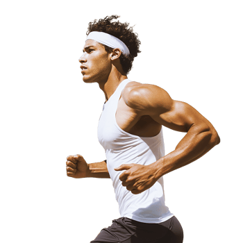 Handsome Athlete Runner Man Running or Jogging in Sport Outfit Isolated at the Transparent Background png