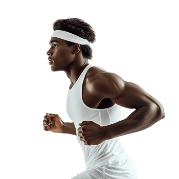 Handsome Athlete Runner Man Running or Jogging in Sport Outfit Isolated on the Transparent Background png