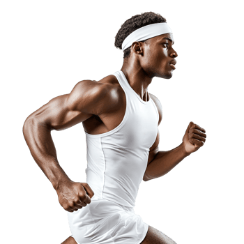 Handsome Athlete Runner Man Running or Jogging in Sport Outfit Isolated on Transparent Background png