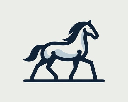 Horse full body standing logo for branding vector