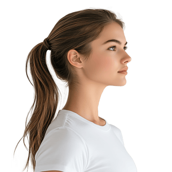 Side Profile of Woman with Ponytail Isolated at the Transparent Background png
