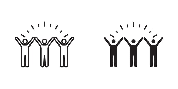 happy people icon set, on white background, eps 10. vector