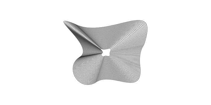 a black and white image of a curved object vector