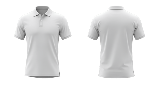 Clean and Simple White Polo Shirt Mockup with Transparent Background png
