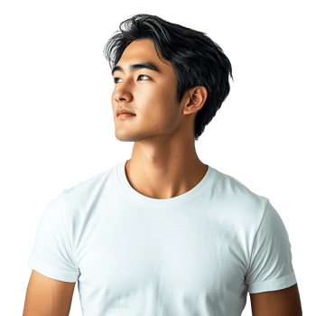 Handsome Man Looking Away Portrait Isolated at Transparent Background png