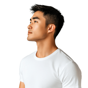 Portrait of A Handsome Man Looking Away Isolated on Transparent Background png