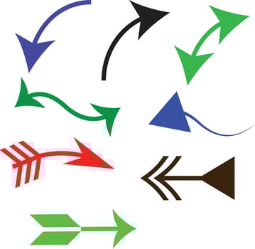 set of colorful arrows vector