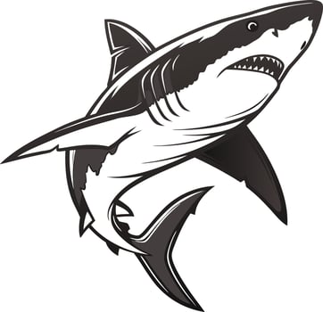 Colorful Shark Fish Graphic Design vector