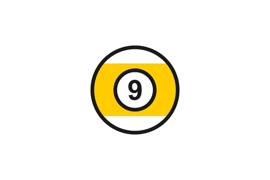 number nine billiard ball icon vector