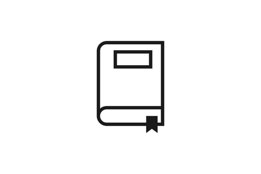 book icon and bookmark outline vector