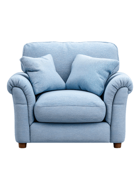 Cozy Light Blue Armchair with Soft Cushions for Comfortable Living png