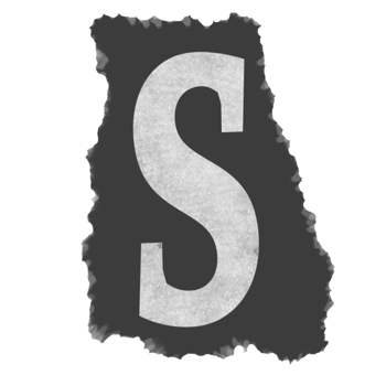 A black and white image of the letter s png